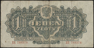 Польша. 1 злотый. 1944 г. Польша. 1 злотый. 1944 г.