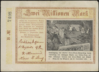 Германия. Леннеп. 2 миллиона марок. 1923 г. Германия. Леннеп. 2 миллиона марок. 1923 г.