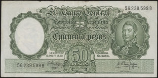Аргентина. 50 песо. 1955 г. Аргентина. 50 песо. 1955 г.