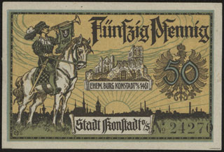Германия. Конштадт. 50 пфеннигов. 1921 г. Германия. Конштадт. 50 пфеннигов. 1921 г.