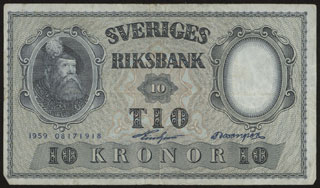 Швеция. 10 крон. 1959 г. Швеция. 10 крон. 1959 г.