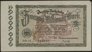 Германия. 20 миллионов марок. 1923 г. Германия. 20 миллионов марок. 1923 г.