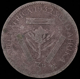 ЮАР. 3 пенса 1932 г. Серебро ЮАР. 3 пенса 1932 г. Серебро