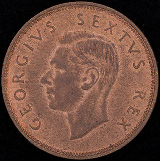 ЮАР. 1/2 пенни 1952 г. Медь ЮАР. 1/2 пенни 1952 г. Медь