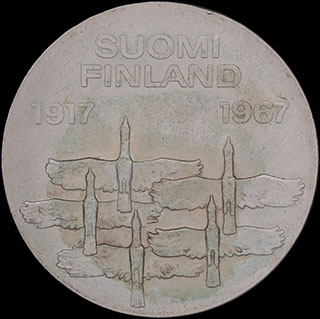 Финляндия. 10 марок 1967 г. «50 лет независимости». Серебро Финляндия. 10 марок 1967 г. «50 лет независимости». Серебро
