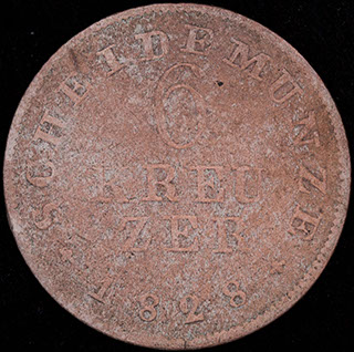 Гессен. 6 крейцеров 1828 г. Серебро Гессен. 6 крейцеров 1828 г. Серебро