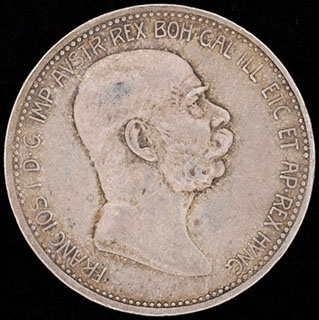 Австрия. 1 крона 1908 г.«60 лет правления Франца Иосифа I». Серебро Австрия. 1 крона 1908 г.«60 лет правления Франца Иосифа I». Серебро