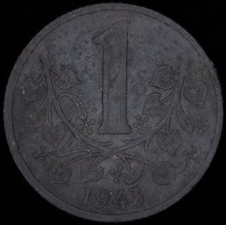 Богемия и Моравия. 1 крона 1943 г. Цинк Богемия и Моравия. 1 крона 1943 г. Цинк