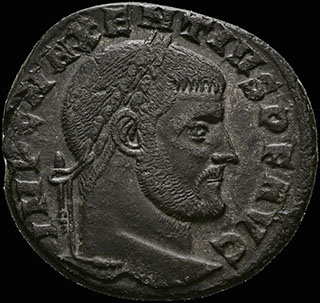 Римская империя. Максенций. Нуммий 308-310 гг. RIC 210. Бронза Римская империя. Максенций. Нуммий 308-310 гг. RIC 210. Бронза