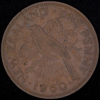 Новая Зеландия. 1 пенни 1960 г. Бронза Новая Зеландия. 1 пенни 1960 г. Бронза