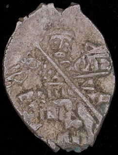 Москва. Михаил Федорович. Копейка 1613-1645 гг. М. Серебро. Аверс ГКХ № 24. Реверс «КНSЬ» Москва. Михаил Федорович. Копейка 1613-1645 гг. М. Серебро. Аверс ГКХ № 24. Реверс «КНSЬ»