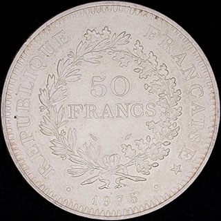 Франция. 50 франков 1975 г. Серебро Франция. 50 франков 1975 г. Серебро