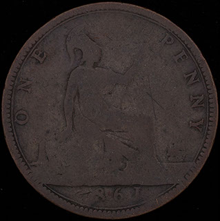 Великобритания. 1 пенни 1861 г. Медь Великобритания. 1 пенни 1861 г. Медь