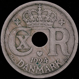 Дания. 25 эре 1924 г. Медно-никелевый сплав Дания. 25 эре 1924 г. Медно-никелевый сплав
