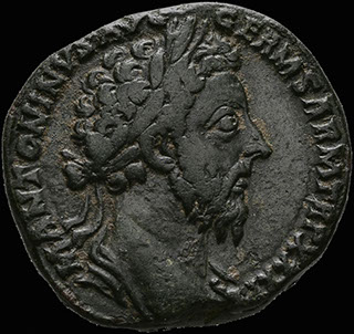 Римская империя. Марк Аврелий. Сестерций 176-177 гг. RIC 1202 (as). Бронза Римская империя. Марк Аврелий. Сестерций 176-177 гг. RIC 1202 (as). Бронза