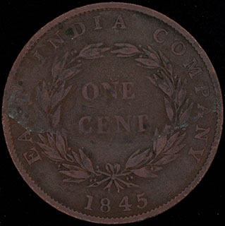 Стрейтс Сетлментс. 1 цент 1845 г. Медь Стрейтс Сетлментс. 1 цент 1845 г. Медь