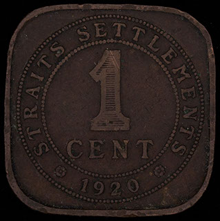 Стрейтс Сетлментс. 1 цент 1920 г. Медь Стрейтс Сетлментс. 1 цент 1920 г. Медь