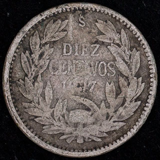 Чили. 10 сентаво 1917 г. Серебро Чили. 10 сентаво 1917 г. Серебро