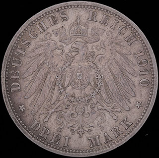 Германия. 3 марки 1910 г. Серебро Германия. 3 марки 1910 г. Серебро