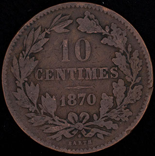 Люксембург. 10 сантимов 1870 г. Медь Люксембург. 10 сантимов 1870 г. Медь
