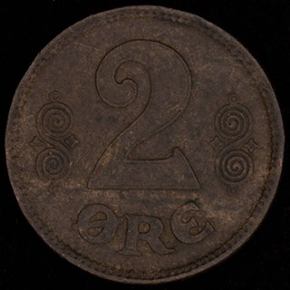 Дания. 2 эре 1919 г. Медь Дания. 2 эре 1919 г. Медь