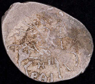 Новгород. Лжедмитрий I. Копейка 1605-1606 гг. НРДI. Серебро ГКХ № 260 Новгород. Лжедмитрий I. Копейка 1605-1606 гг. НРДI. Серебро ГКХ № 260