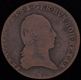 Австрия. 3 крейцера 1800 г. B. Медь Австрия. 3 крейцера 1800 г. B. Медь