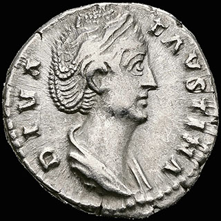 Римская империя. Фаустина Старшая, жена Антонина Пия. Денарий 140-141 гг. Посмертная чеканка. RIC 351. Серебро Римская империя. Фаустина Старшая, жена Антонина Пия. Денарий 140-141 гг. Посмертная чеканка. RIC 351. Серебро