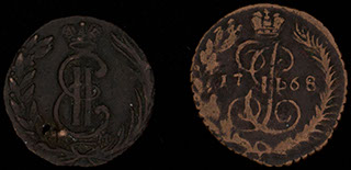 Лот из полушек 1768-1774 гг. 2 шт. Лот из полушек 1768-1774 гг. 2 шт.