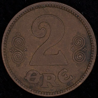 Дания. 2 эре 1921 г. Медь Дания. 2 эре 1921 г. Медь