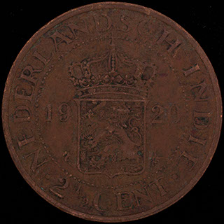 Голландская Ост-Индия. 2 1/2 цента 1920 г. Медь Голландская Ост-Индия. 2 1/2 цента 1920 г. Медь