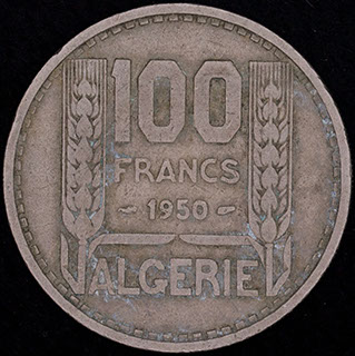 Алжир. 100 франков 1952 г. Медно-никелевый сплав Алжир. 100 франков 1952 г. Медно-никелевый сплав