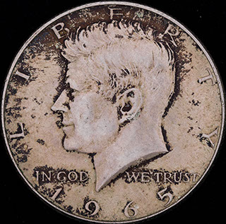 США. 1/2 доллара 1965 г. Серебро США. 1/2 доллара 1965 г. Серебро