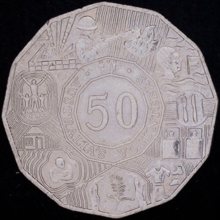 Австралия. 50 центов 2003 г. «Австралийские волонтеры». Мельхиор Австралия. 50 центов 2003 г. «Австралийские волонтеры». Мельхиор