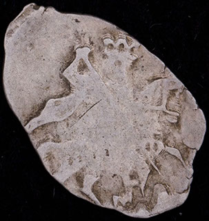 Москва. Михаил Федорович. Копейка 1613-1645 гг. М. Серебро. ГКХ № 419 Москва. Михаил Федорович. Копейка 1613-1645 гг. М. Серебро. ГКХ № 419