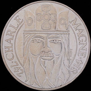Франция. 100 франков 1990 г. «Карл Великий». Серебро Франция. 100 франков 1990 г. «Карл Великий». Серебро