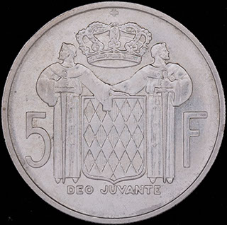 Монако. 5 франков 1960 г. Серебро Монако. 5 франков 1960 г. Серебро