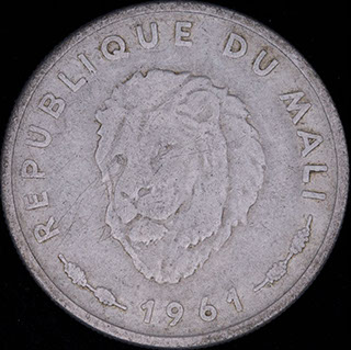 Мали. 25 франков 1961 г. Алюминий Мали. 25 франков 1961 г. Алюминий