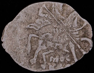 Москва. Михаил Федорович. Копейка 1613-1645 гг. МО СКВА. Серебро. ГКХ № 363 Москва. Михаил Федорович. Копейка 1613-1645 гг. МО СКВА. Серебро. ГКХ № 363