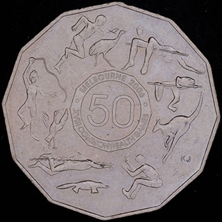 Австралия. 50 центов 2005 г. «XVIII Игры Содружества». Медно-никелевый сплав Австралия. 50 центов 2005 г. «XVIII Игры Содружества». Медно-никелевый сплав