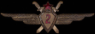 Знак военного летчика 2 класса. Латунь, эмаль. Оригинальная закрутка Знак военного летчика 2 класса. Латунь, эмаль. Оригинальная закрутка