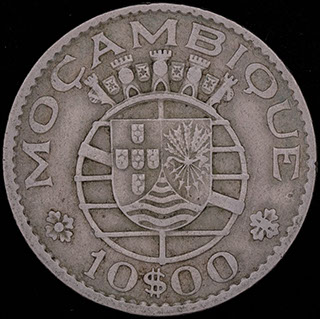 Мозамбик. 10 эскудо 1970 г. Медно-никелевый сплав Мозамбик. 10 эскудо 1970 г. Медно-никелевый сплав