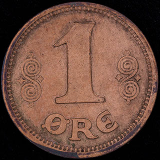 Дания. 1 эре 1913 г. Медь Дания. 1 эре 1913 г. Медь