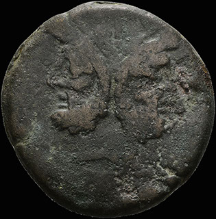 Римская Республика. Анонимный выпуск. Асс 206-195 гг. до н.э. Cr. 124/3. Медь Римская Республика. Анонимный выпуск. Асс 206-195 гг. до н.э. Cr. 124/3. Медь