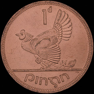 Ирландия. 1 пенни 1968 г. Медь Ирландия. 1 пенни 1968 г. Медь