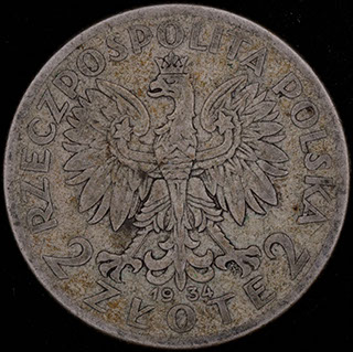 Польша. 2 злотых 1934 г. «Королева Ядвига». Серебро Польша. 2 злотых 1934 г. «Королева Ядвига». Серебро