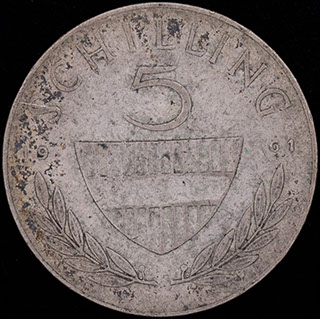 Австрия. 5 шиллингов 1961 г. Серебро Австрия. 5 шиллингов 1961 г. Серебро