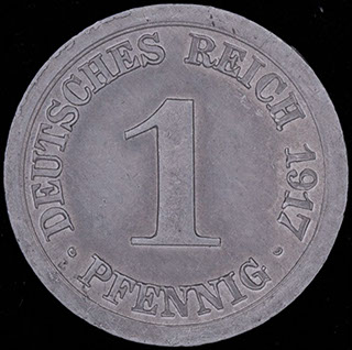 Германия. 1 пфенниг 1917 г. Е. Алюминий Германия. 1 пфенниг 1917 г. Е. Алюминий