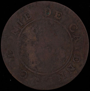 Французская Гвиана. 2 соу 1789 г. Медь Французская Гвиана. 2 соу 1789 г. Медь