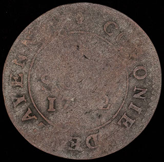 Французская Гвиана. 2 соу 1782 г. Серебро Французская Гвиана. 2 соу 1782 г. Серебро